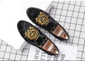 Embroidered Suede Loafers
