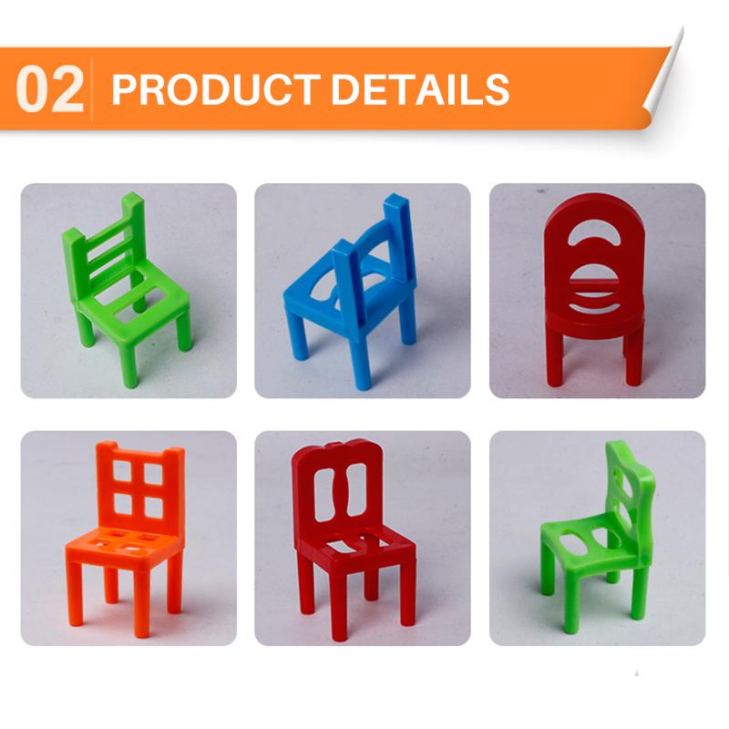 Juego de equilibrio de torre de sillas apilables
