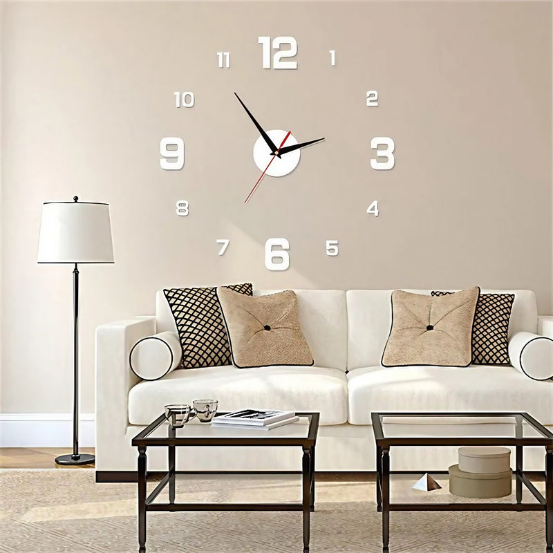 3D Luminous Wall Clock - Frameless DIY Design
