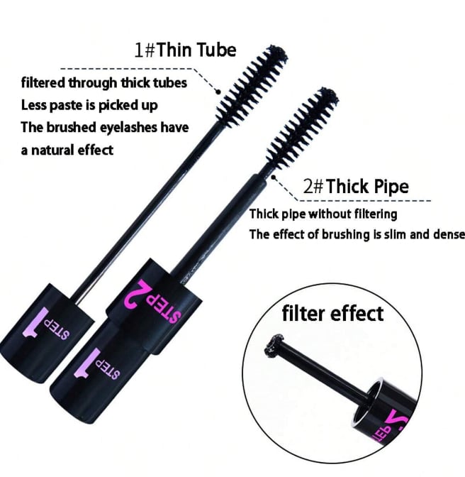 🌈🔥Achetez-en 2, obtenez-en 1 gratuit💄Mascara pour cils longs, épais et recourbés, mascara double usage 