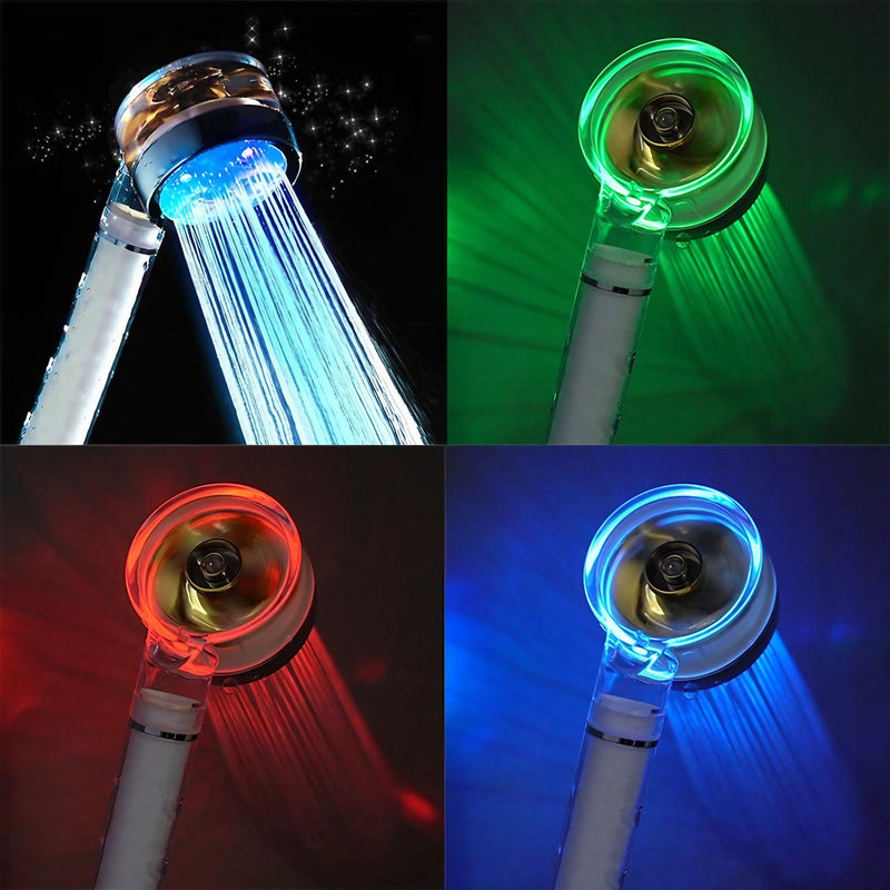 Temperature Sensor LED Turbo Shower Head