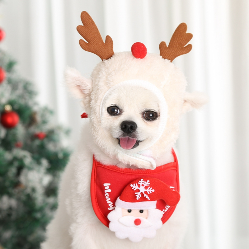 Pet Christmas Costumes, Christmas Hat & Saliva Towel