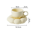 Simple Sunflower Coffee Mug Set Office Home Macaroon Series Coffee Ceramic Cups and Saucers Pink Pearl White Creative Cute Cup