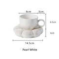 Simple Sunflower Coffee Mug Set Office Home Macaroon Series Coffee Ceramic Cups and Saucers Pink Pearl White Creative Cute Cup