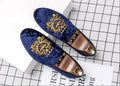 Embroidered Suede Loafers